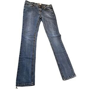 SO‎ Y2K Low Rise Skinny Jeans Juniors Women's 5 Average 30x30 Embroidered Pocket